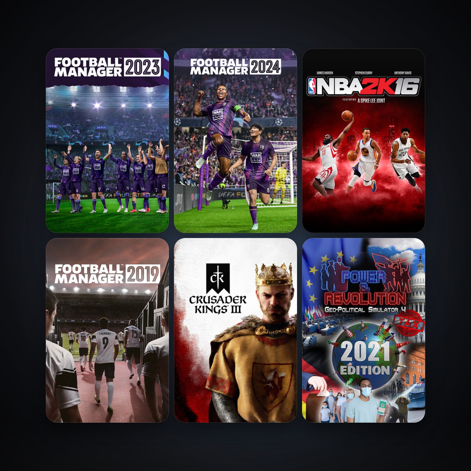 NBA 2K16 + Football Manager 2019, 11 games, clean — HabibiAccounts