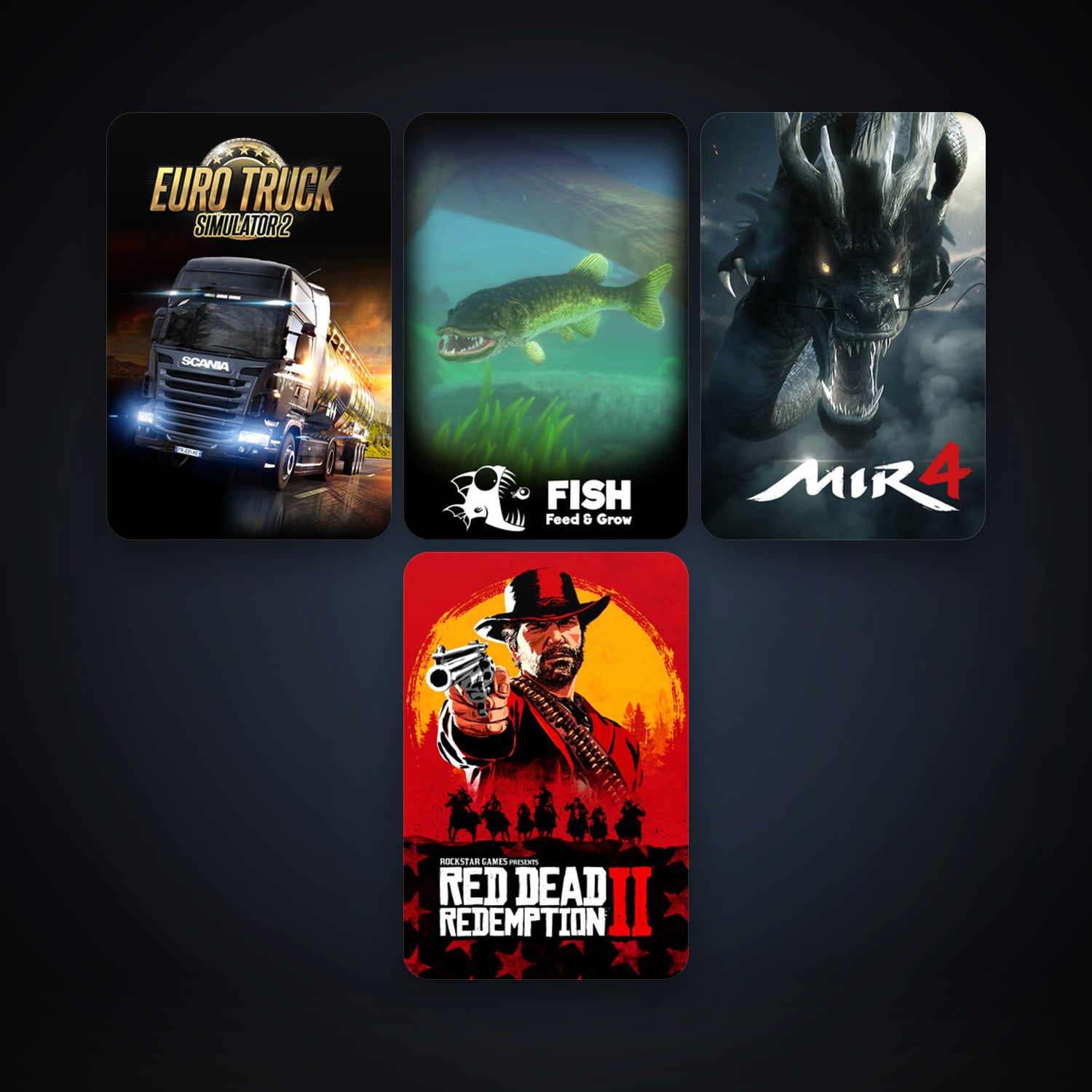 Euro Truck Simulator 2 + Feed and Grow: Fish, 5 games, clean — HabibiAccounts