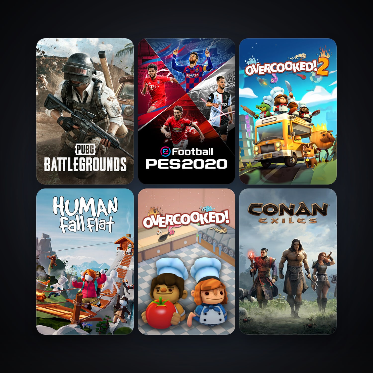 Conan Exiles + Overcooked, 9 games, clean — HabibiAccounts