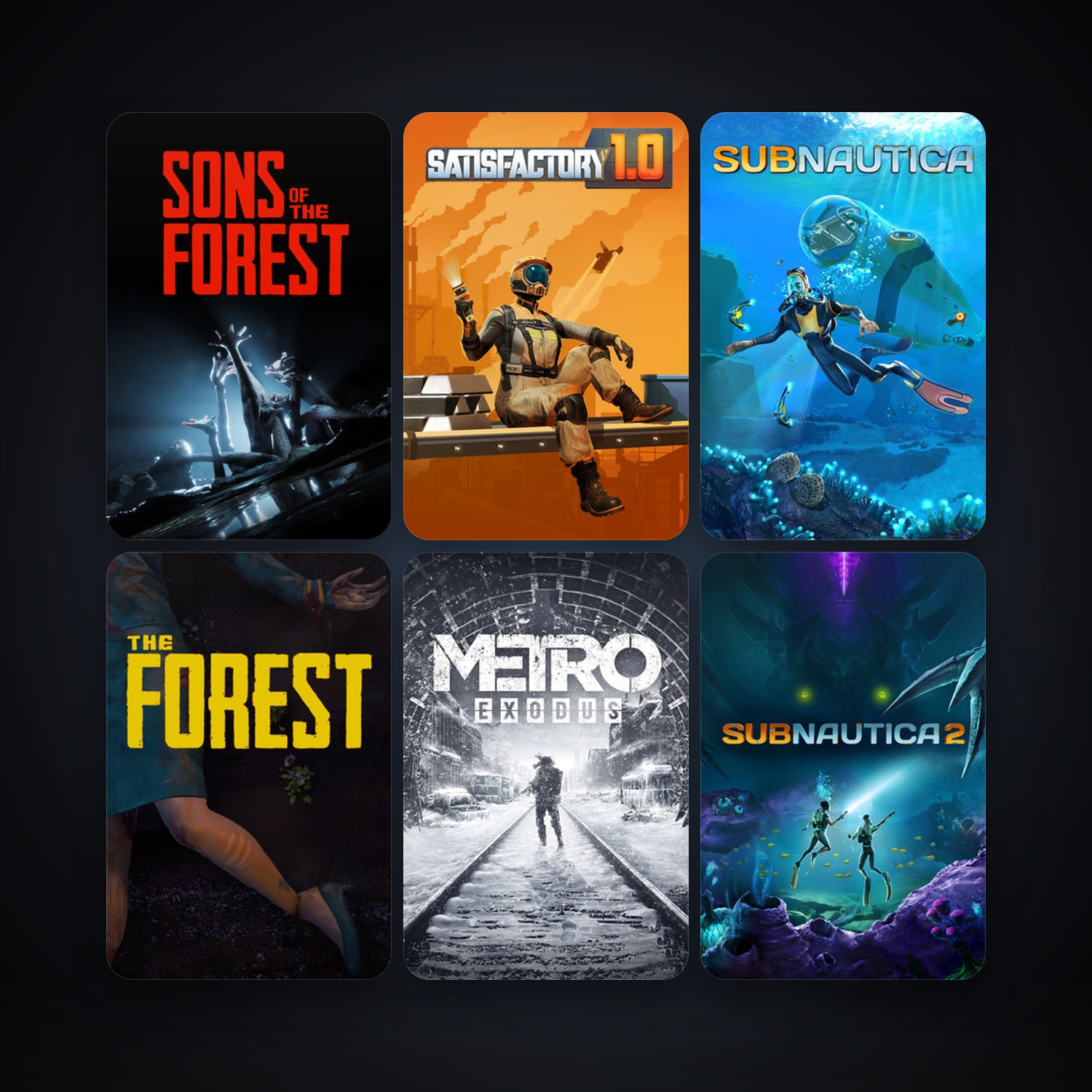The Forest + Subnautica, 96 games, clean — HabibiAccounts