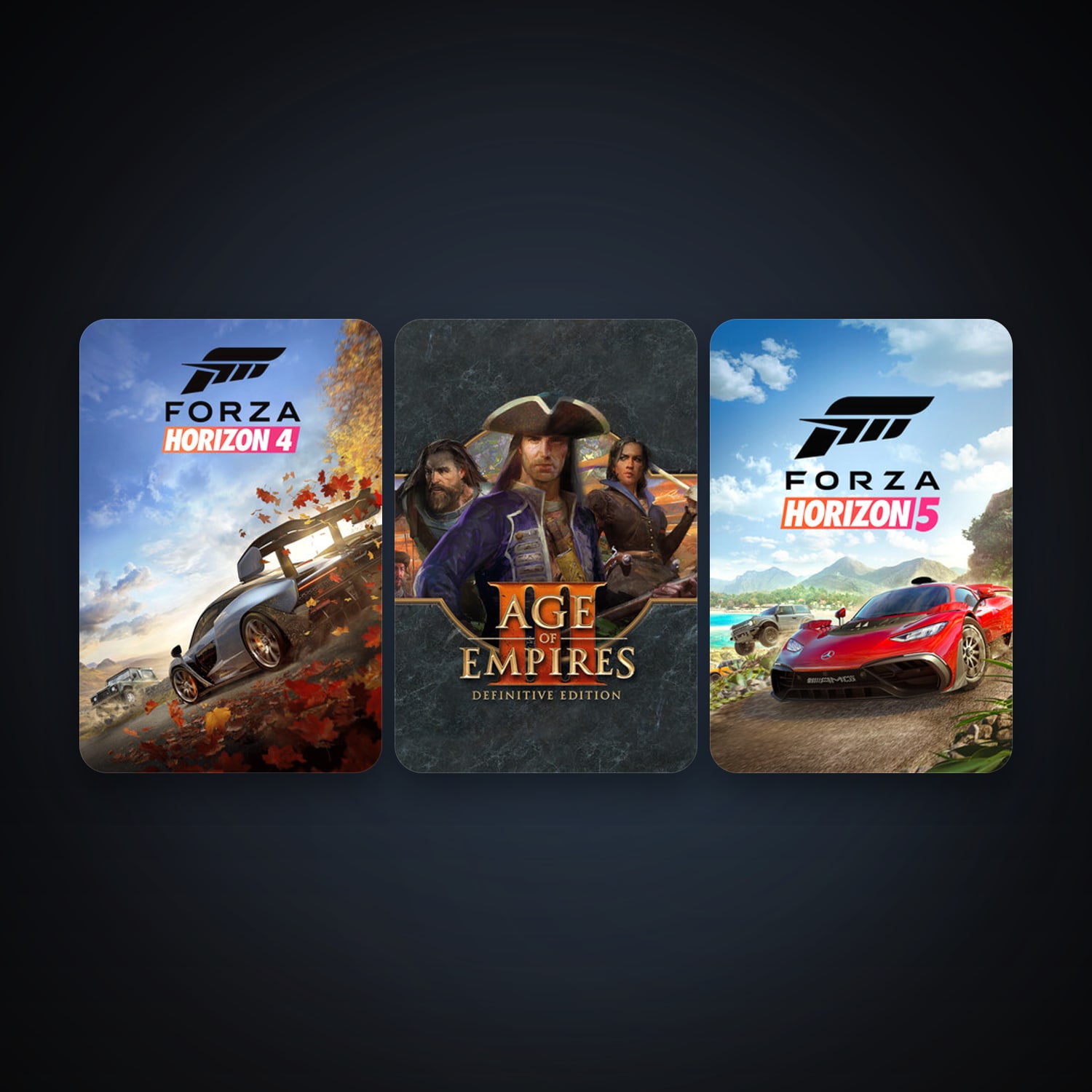 Age of Empires III: Definitive Edition + Forza Horizon 4, 5 games, clean — HabibiAccounts