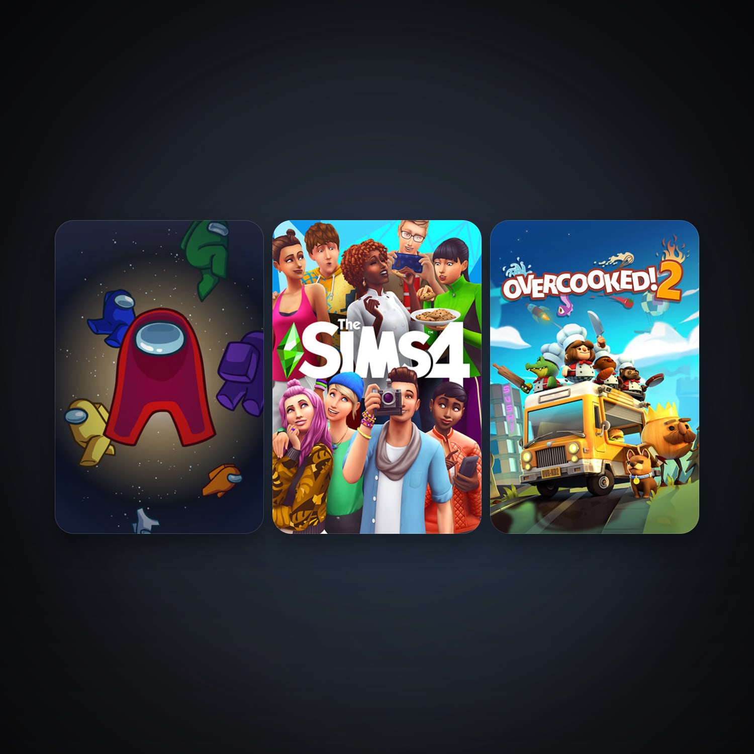 Overcooked! 2 + Among Us, 4 games, clean — HabibiAccounts