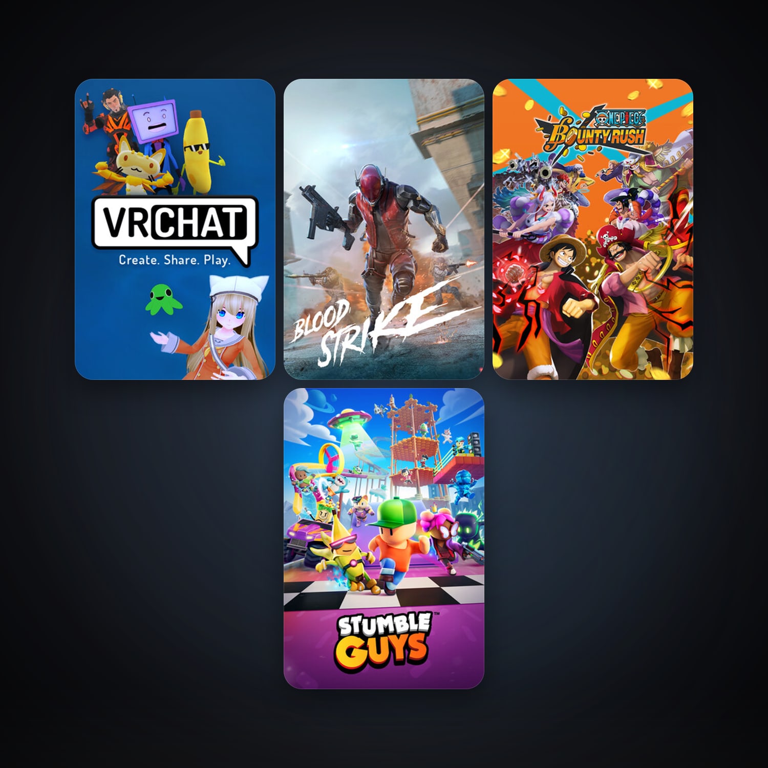 VRChat + Stumble Guys, 12 games, clean — HabibiAccounts