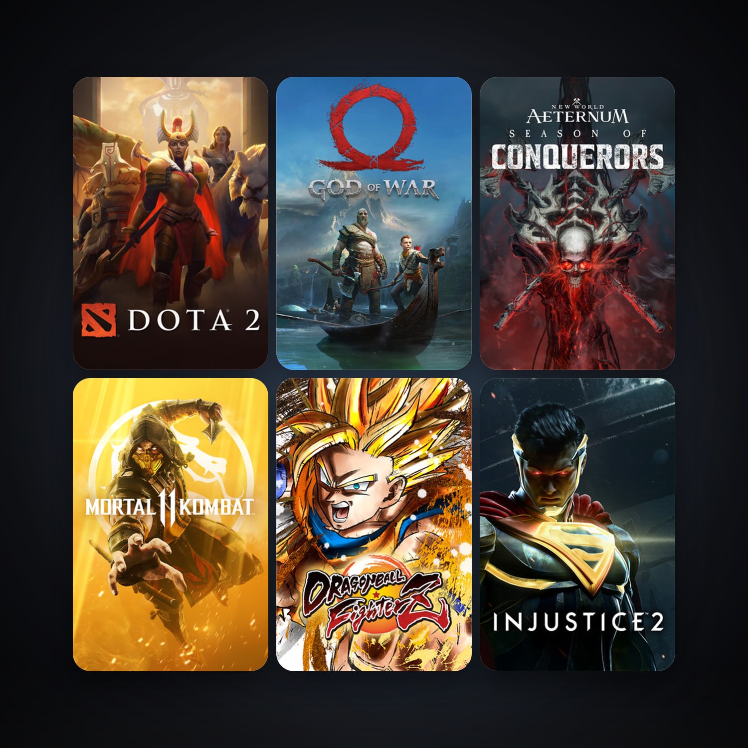 Dota 2 + Injustice 2, 14 games, clean — HabibiAccounts