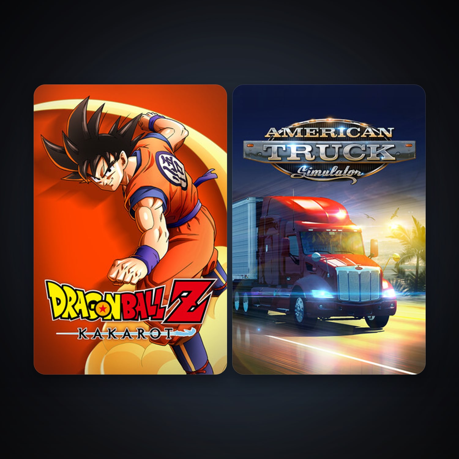 American Truck Simulator + DRAGON BALL Z: KAKAROT, 6 games, clean — HabibiAccounts
