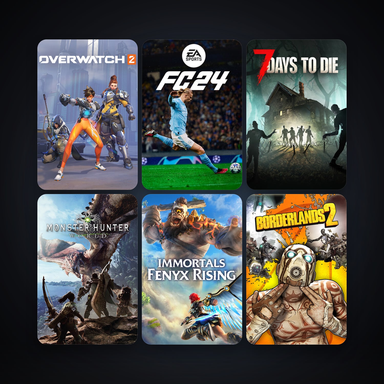 Borderlands 2 + 7 Days to Die, 107 games, clean — HabibiAccounts