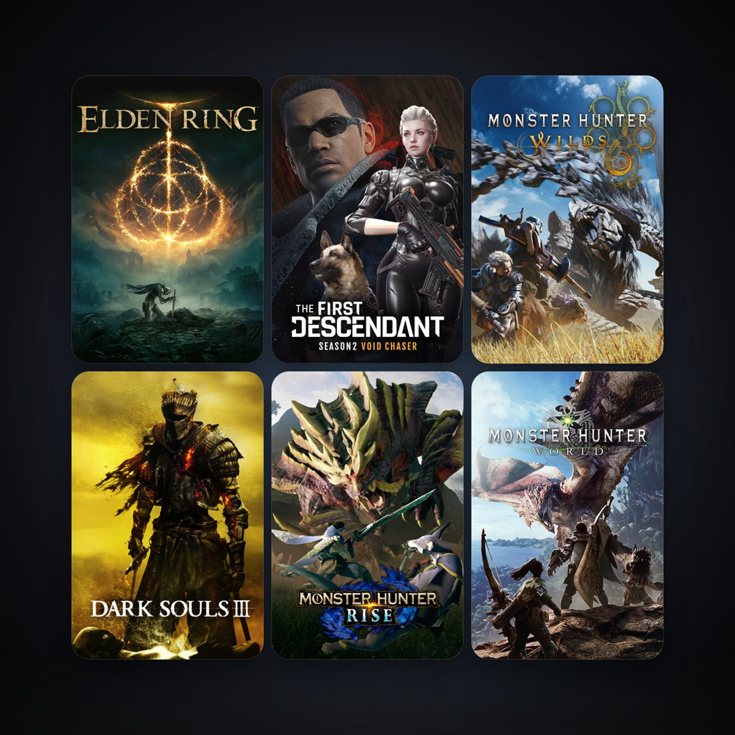 Dark Souls III + Monster Hunter: World, 120 games, clean — HabibiAccounts