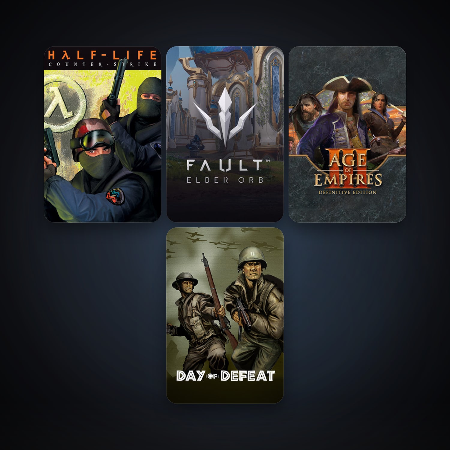 Counter-Strike + Day of Defeat, 15 games, Steam 10, clean — HabibiAccounts