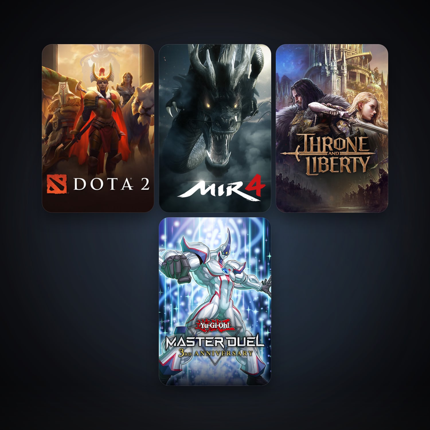 Dota 2 + Yu-Gi-Oh! Master Duel, 9 games, clean — HabibiAccounts