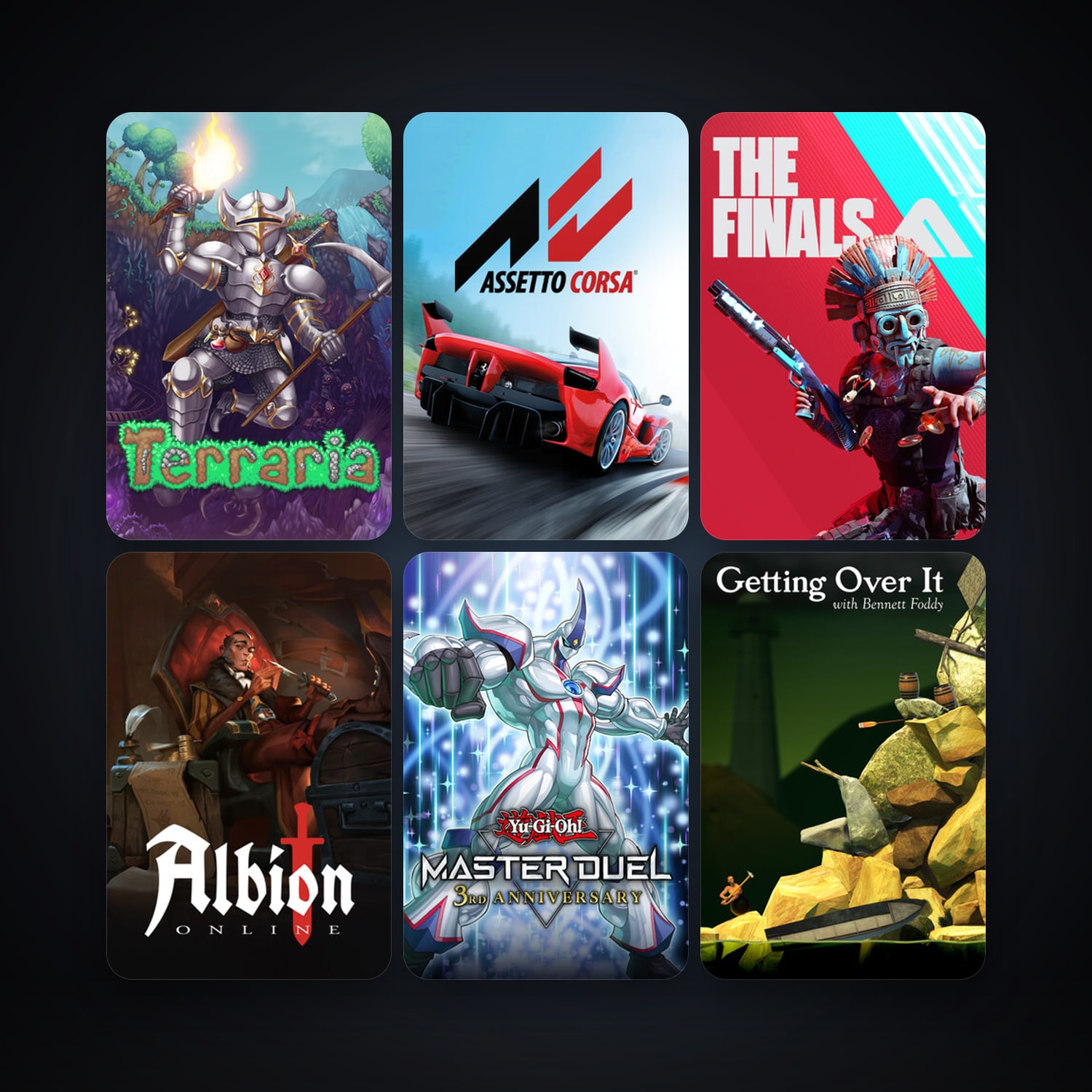 Terraria + Getting Over It with Bennett Foddy, 17 games, clean — HabibiAccounts