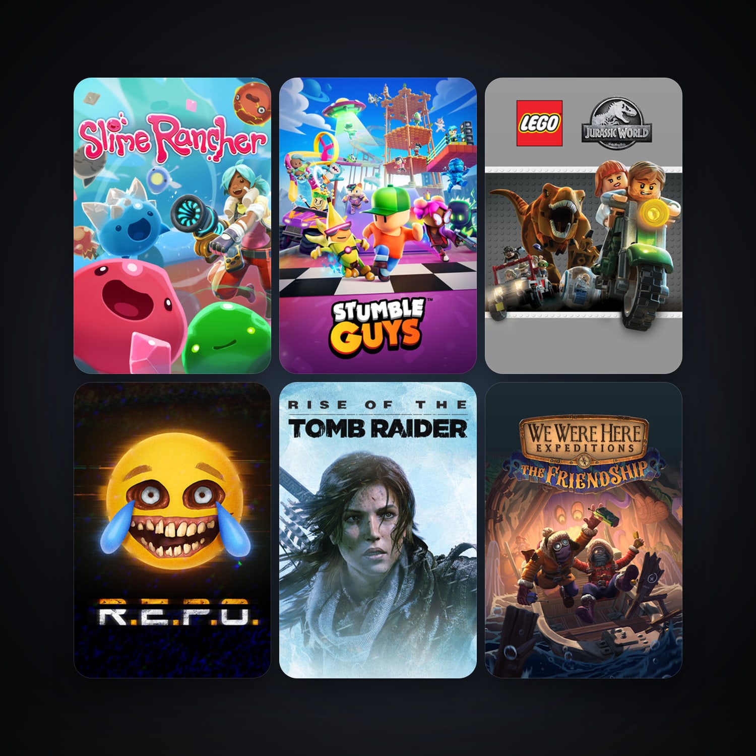 LEGO Jurassic World + Rise of the Tomb Raider, 7 games, clean — HabibiAccounts