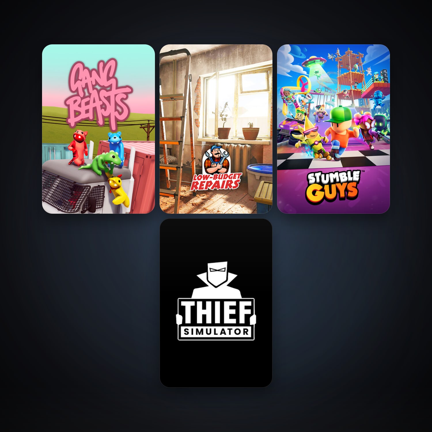 Gang Beasts + Thief Simulator, 9 games, clean — HabibiAccounts
