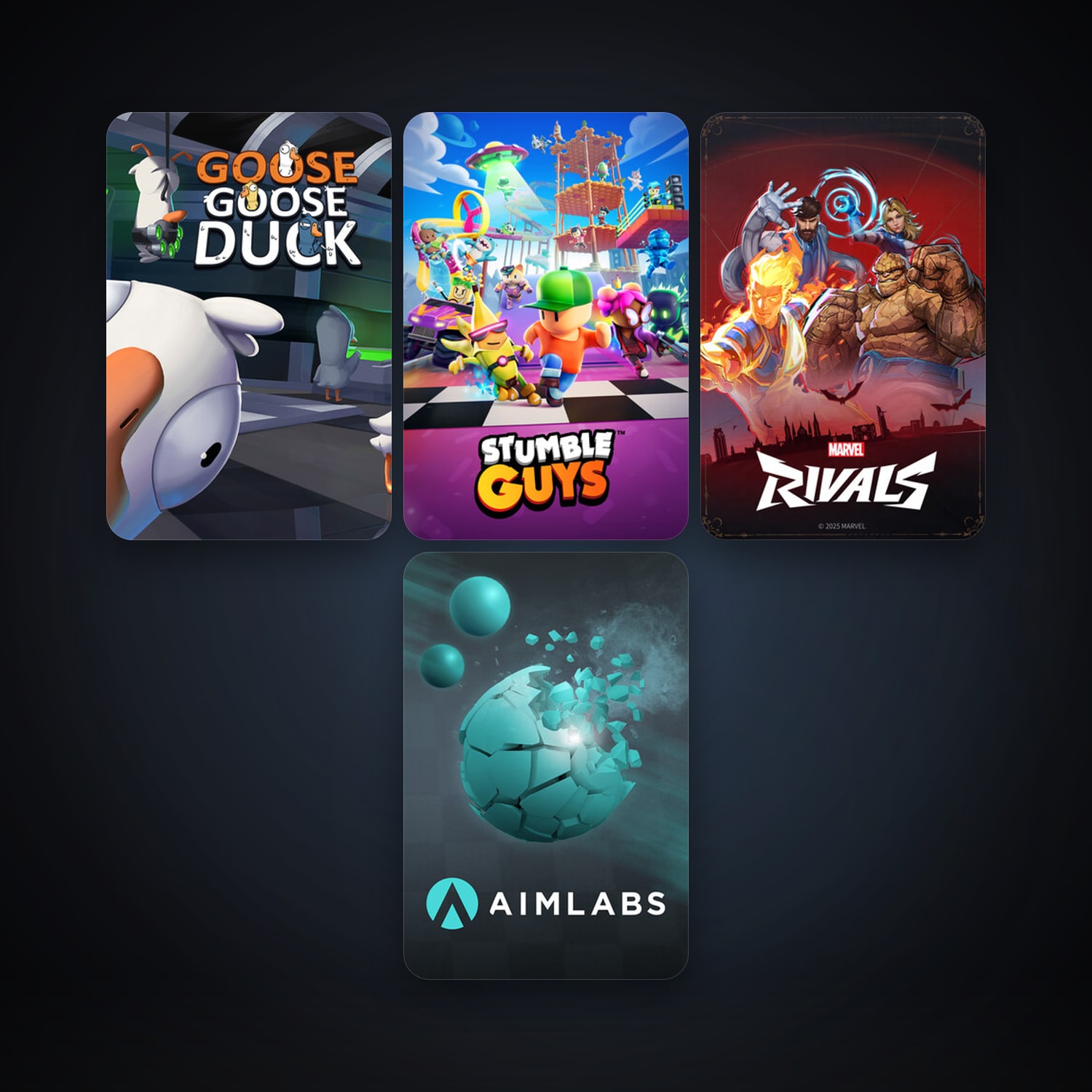 Aimlabs + Goose Goose Duck, 11 games, clean — HabibiAccounts