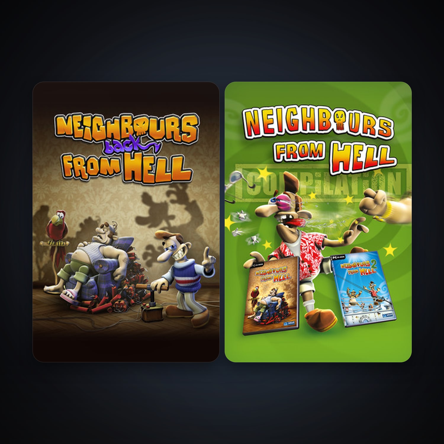 Neighbours from Hell Compilation + Neighbours back From Hell, 4 games, clean — HabibiAccounts