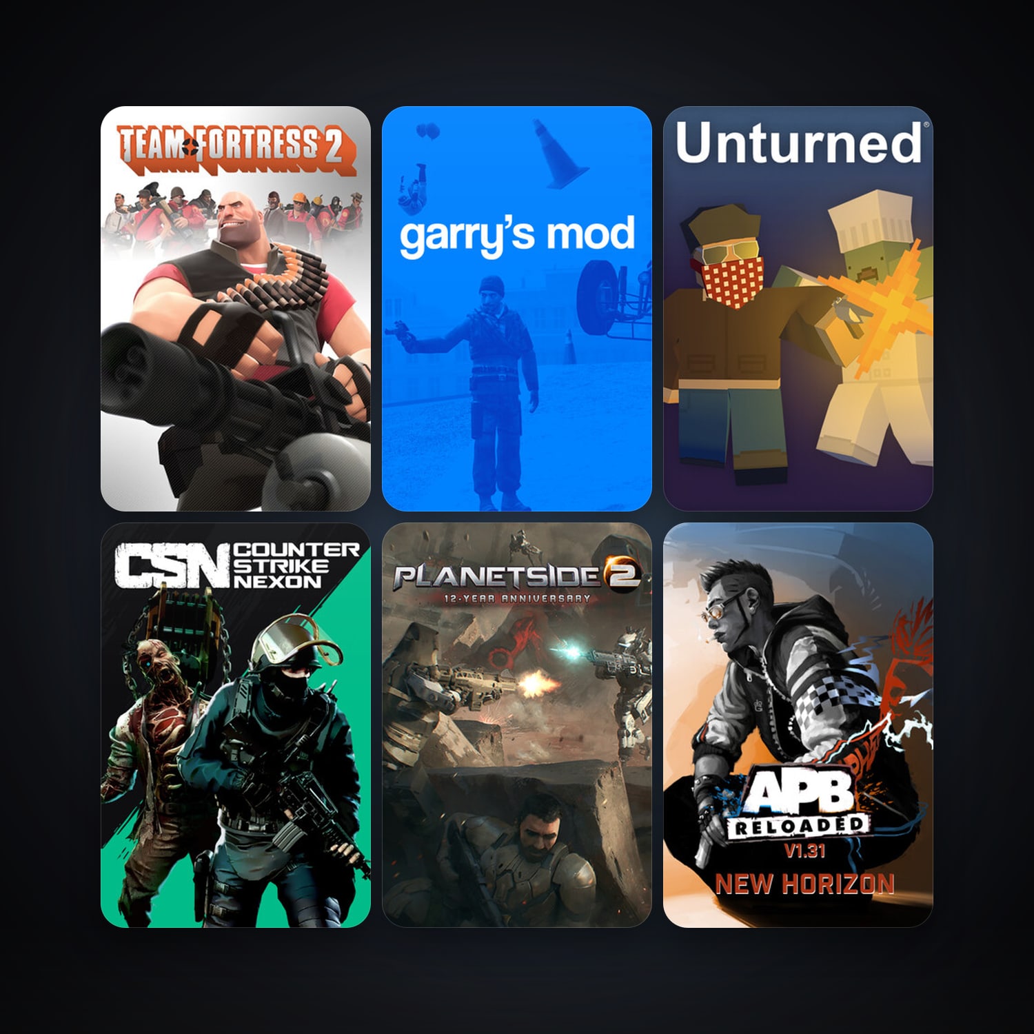 Team Fortress 2 + Garry's Mod, 58 games, Steam 10, clean — HabibiAccounts