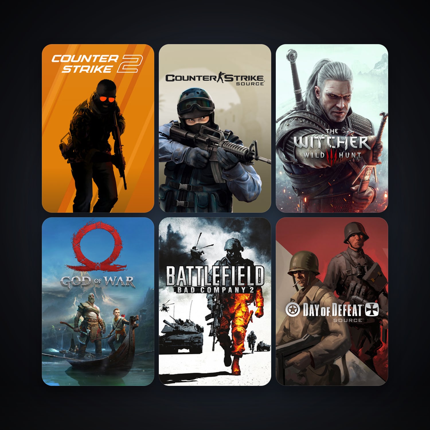 Counter-Strike: Source + Day of Defeat: Source, 9 games, Steam 10, clean — HabibiAccounts