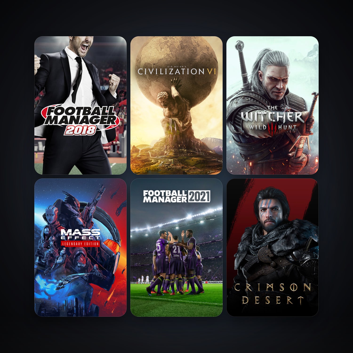 Sid Meier's Civilization VI + The Witcher 3: Wild Hunt, 30 games, clean — HabibiAccounts