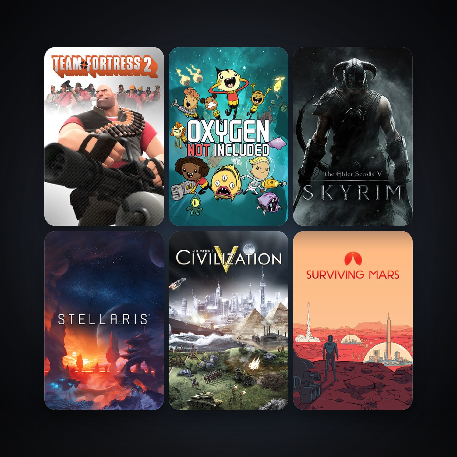 Team Fortress 2 + Sid Meier's Civilization V, 110 games, Steam 16, clean — HabibiAccounts