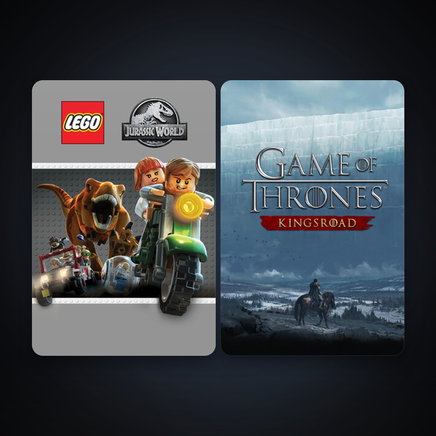 LEGO Jurassic World + Game of Thrones: Kingsroad, 5 games, clean — HabibiAccounts