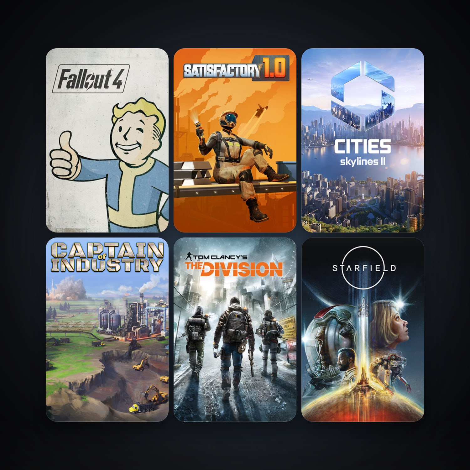 Tom Clancy's The Division + Fallout 4, 54 games, Steam 10, clean — HabibiAccounts