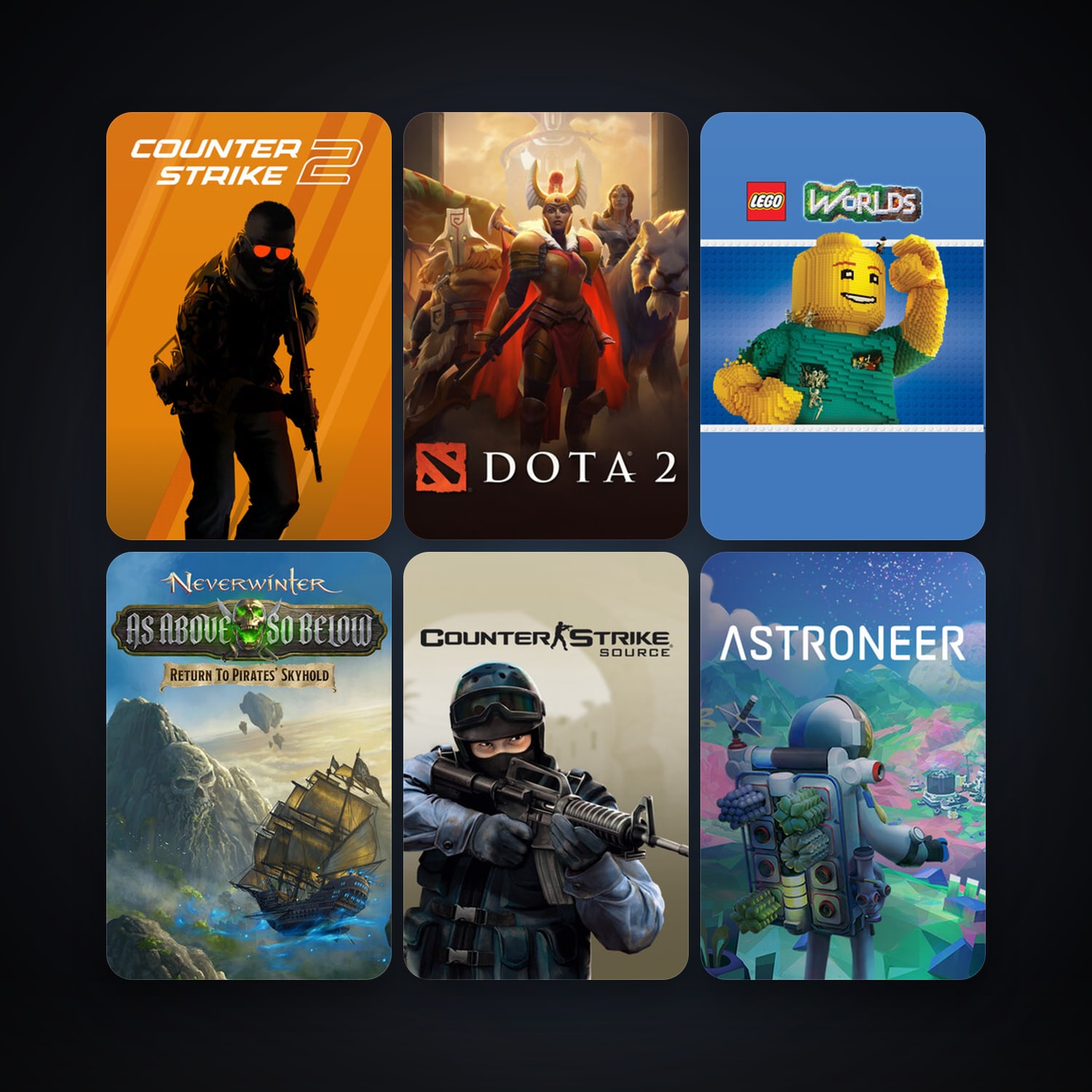 Counter-Strike: Source + Dota 2, 9 games, Steam 12, clean — HabibiAccounts