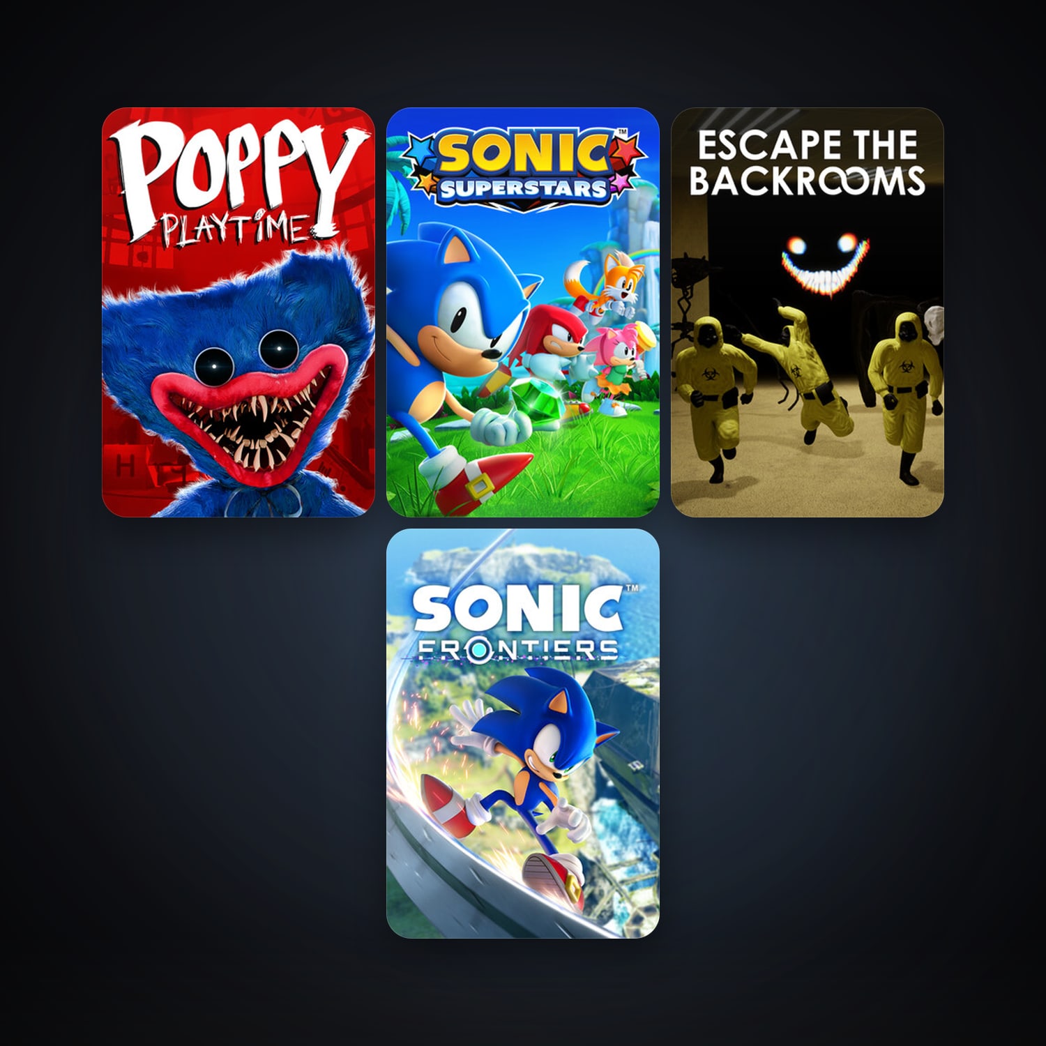 Sonic Frontiers + Poppy Playtime, 4 games, clean — HabibiAccounts