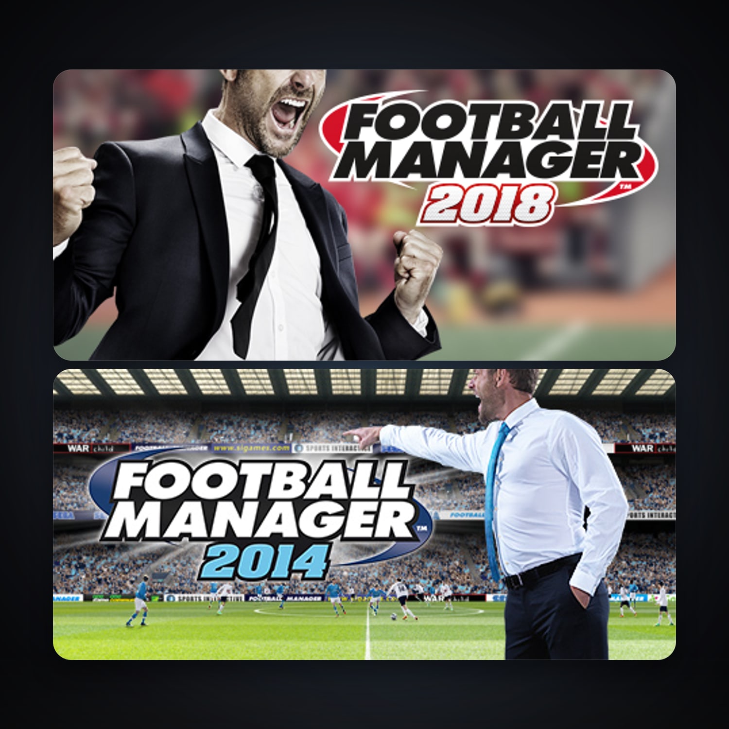 Football Manager 2014 + Football Manager 2018, 4 games, clean — HabibiAccounts
