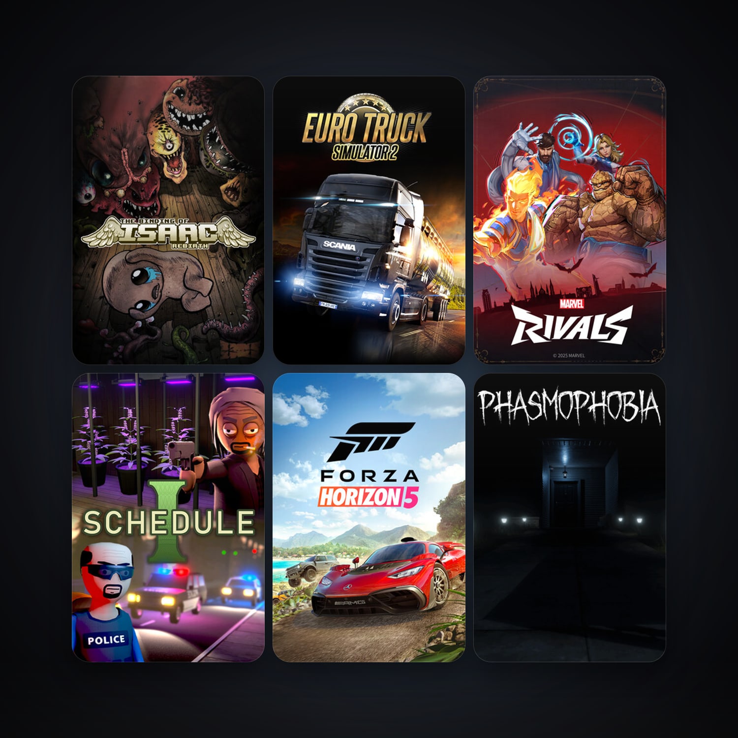 Euro Truck Simulator 2 + The Binding of Isaac: Rebirth, 47 games, clean — HabibiAccounts
