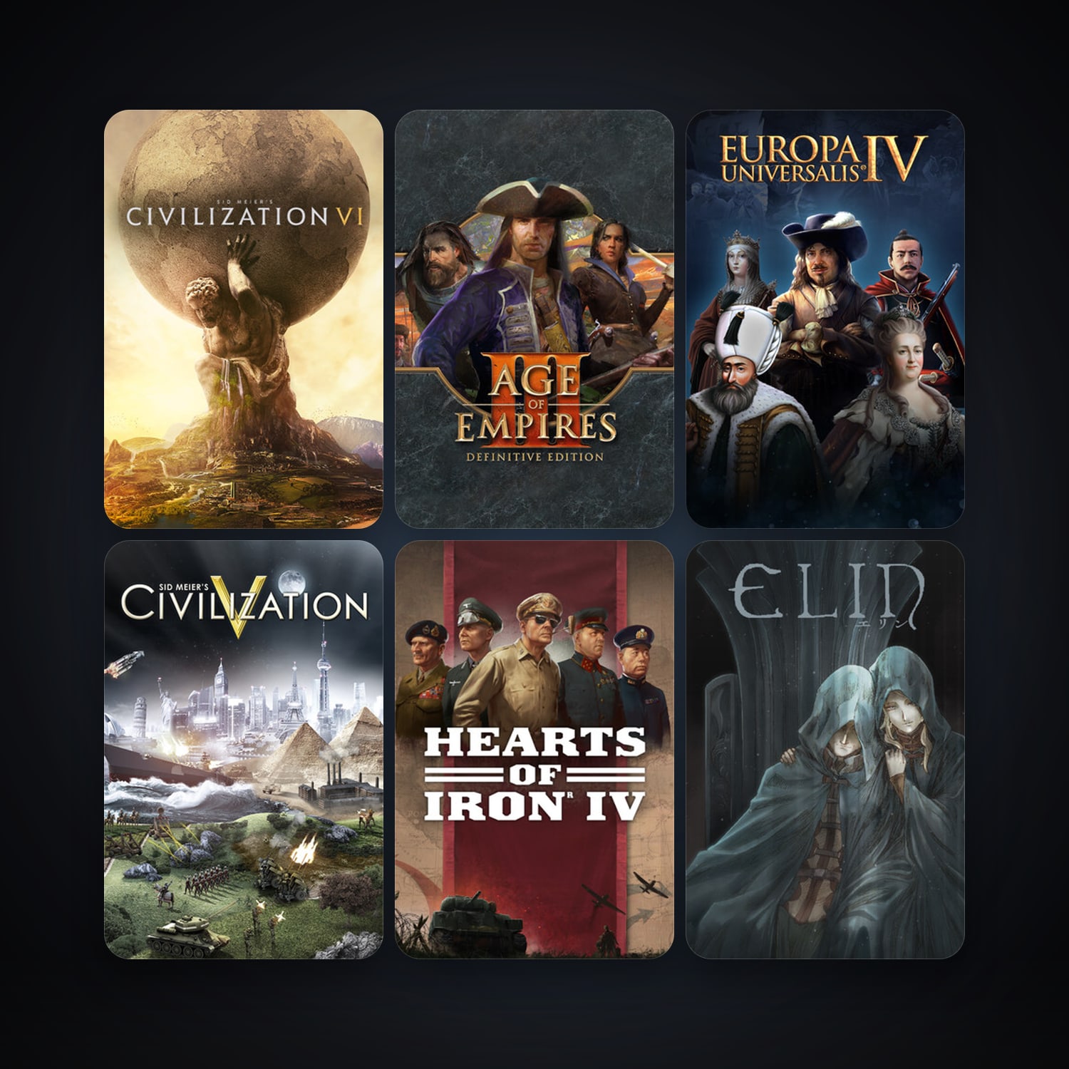 Sid Meier's Civilization V + Age of Empires III, 73 games, Steam 10, clean — HabibiAccounts
