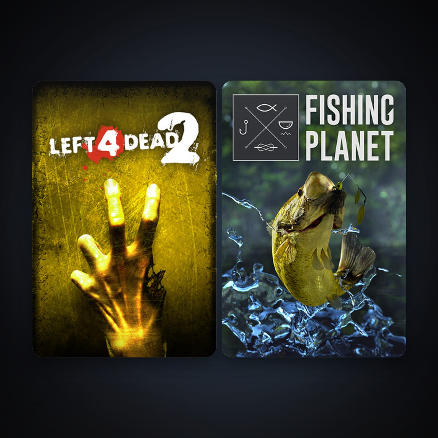 Left 4 Dead 2 + Fishing Planet, 4 games, clean — HabibiAccounts