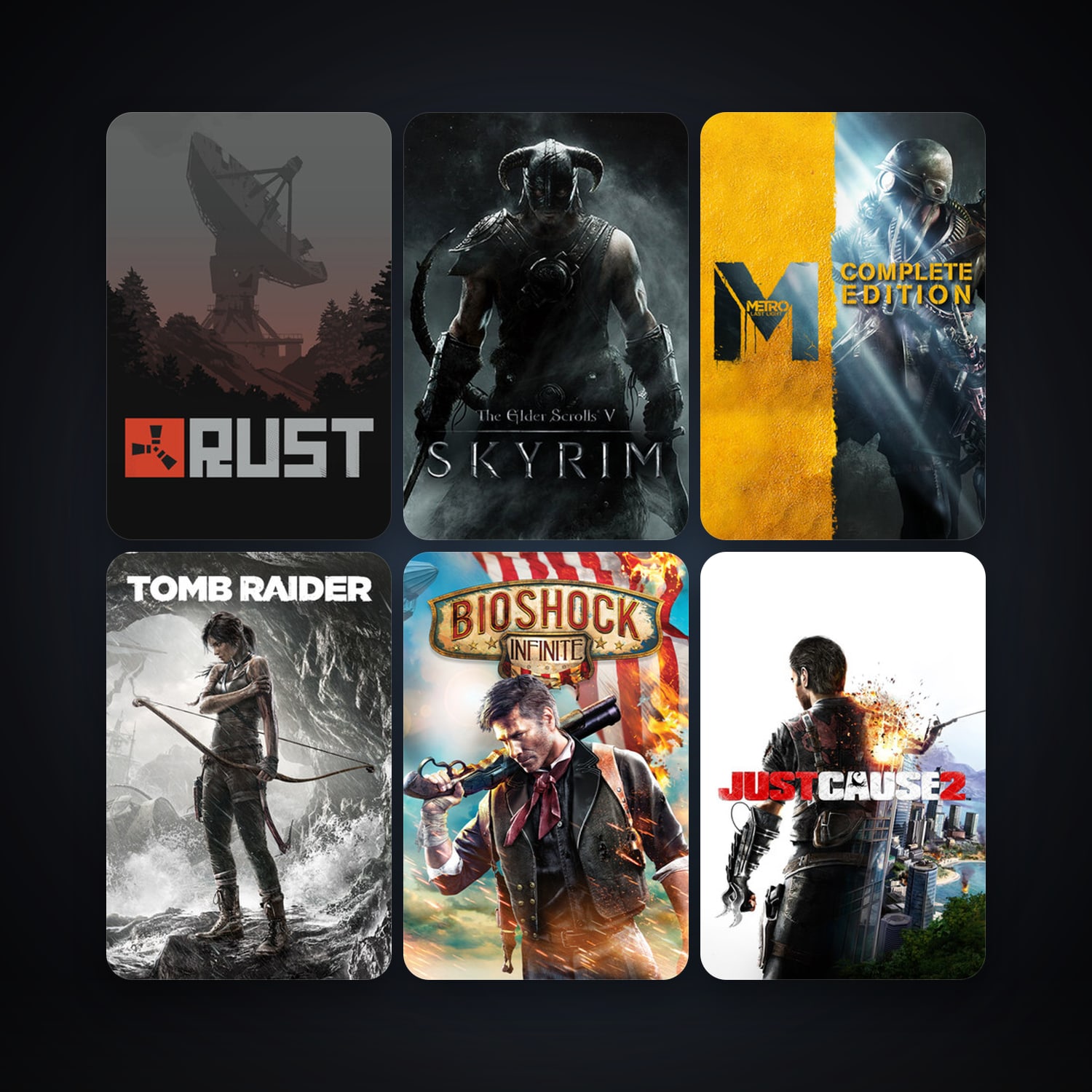 Just Cause 2 + BioShock Infinite, 22 games, clean — HabibiAccounts