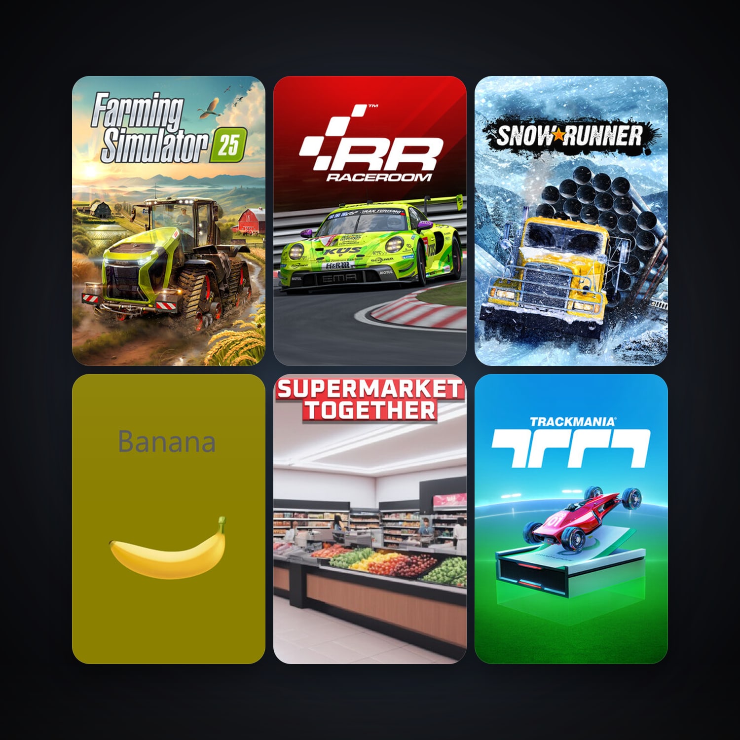 RaceRoom Racing Experience + SnowRunner, 21 games, clean — HabibiAccounts