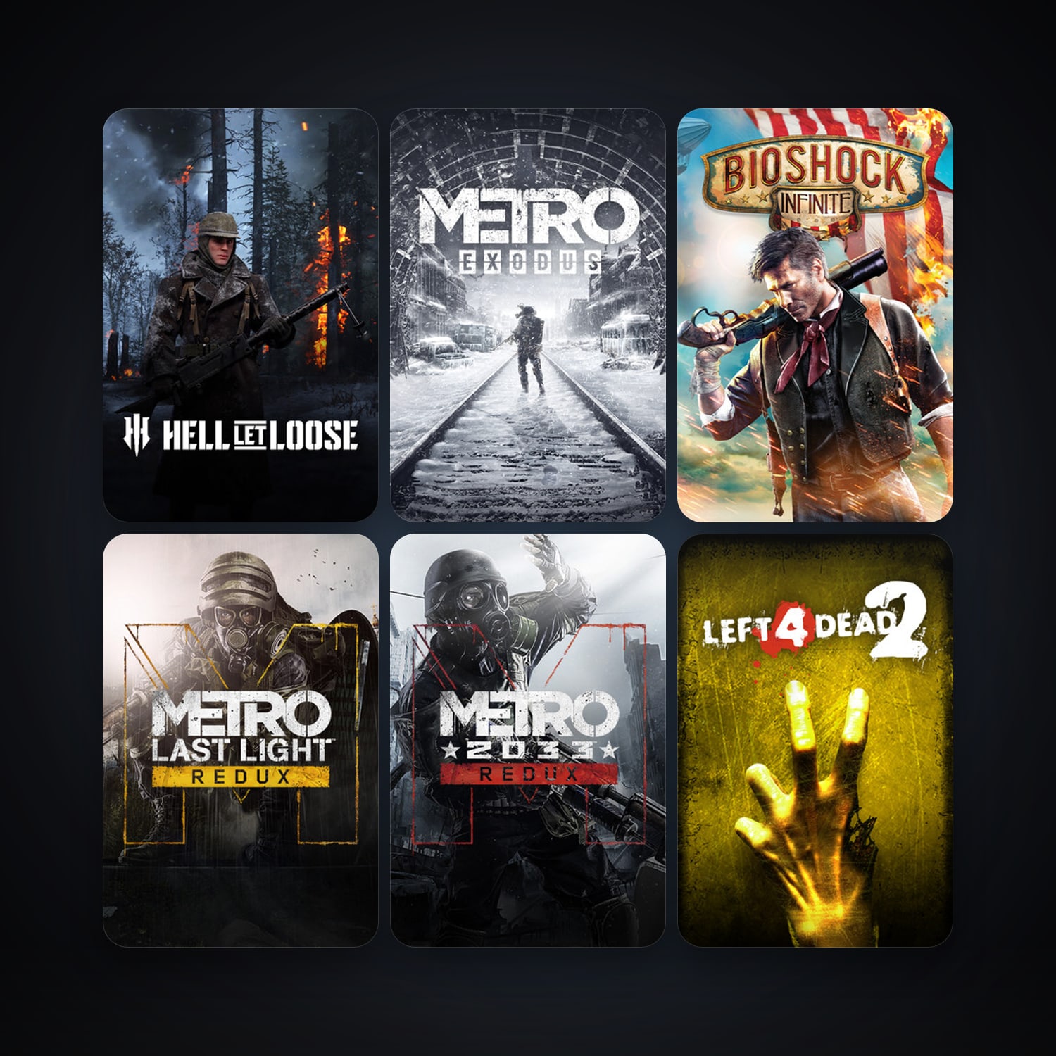 Left 4 Dead 2 + BioShock Infinite, 29 games, clean — HabibiAccounts