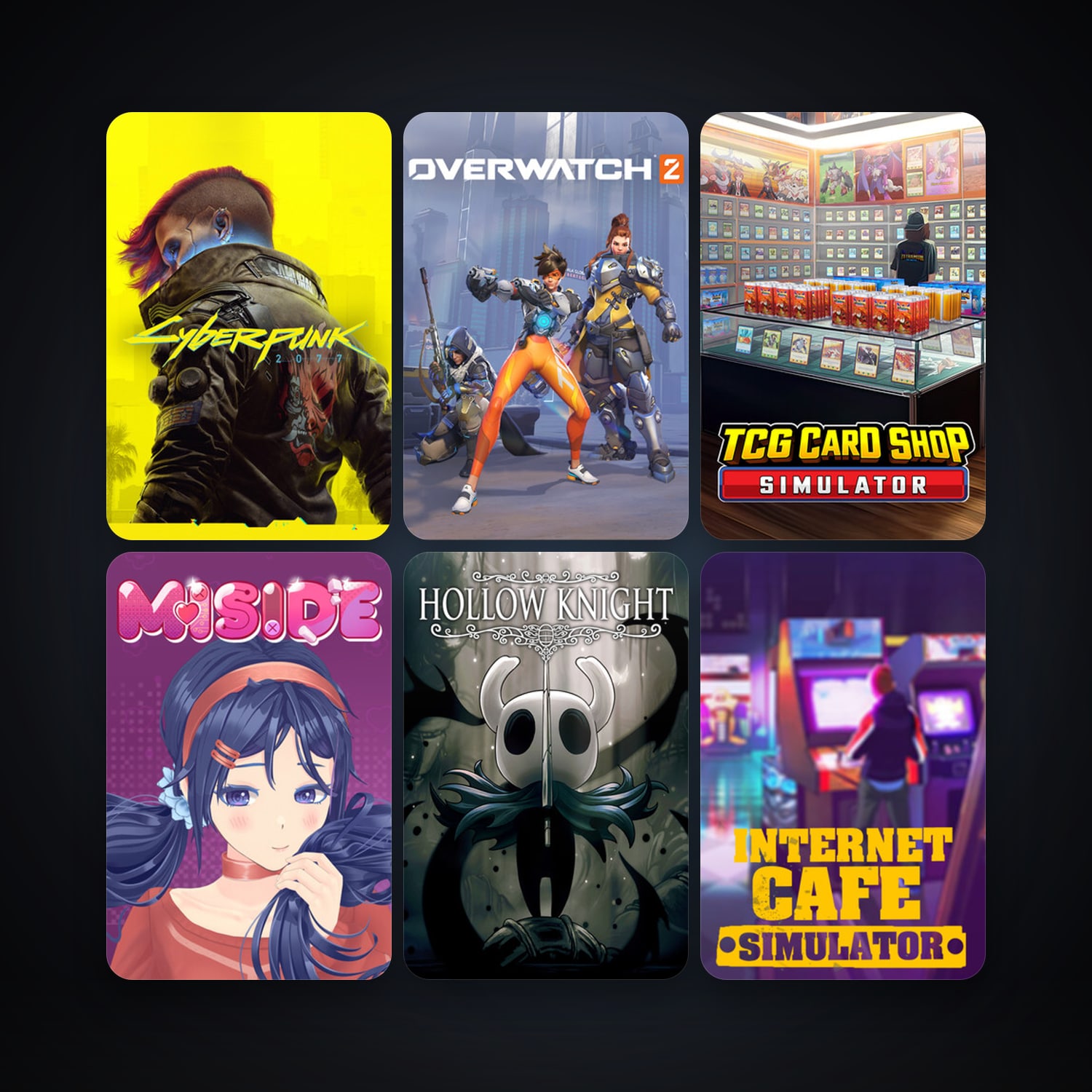 Hollow Knight + Cyberpunk 2077, 37 games, clean — HabibiAccounts