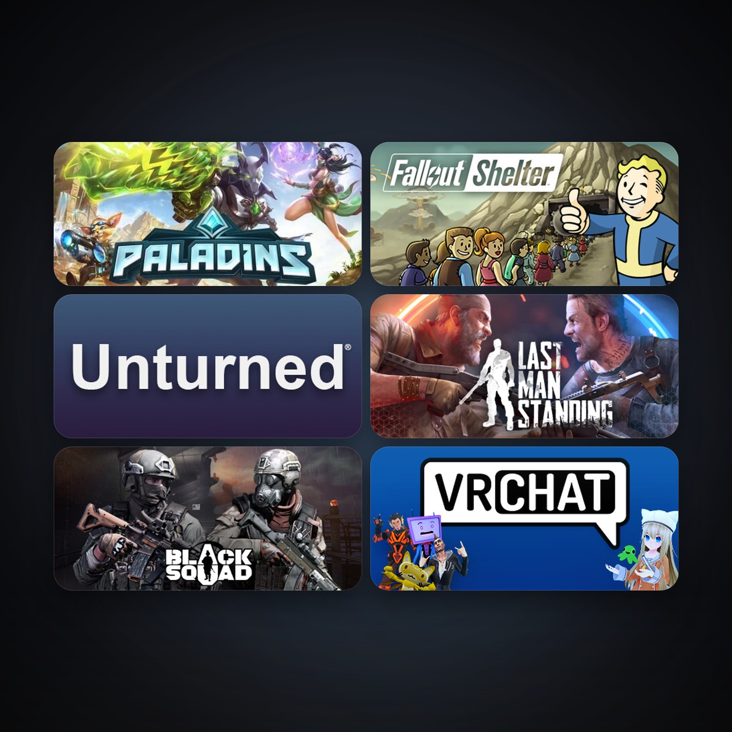 Unturned + VRChat, 16 games, clean — HabibiAccounts