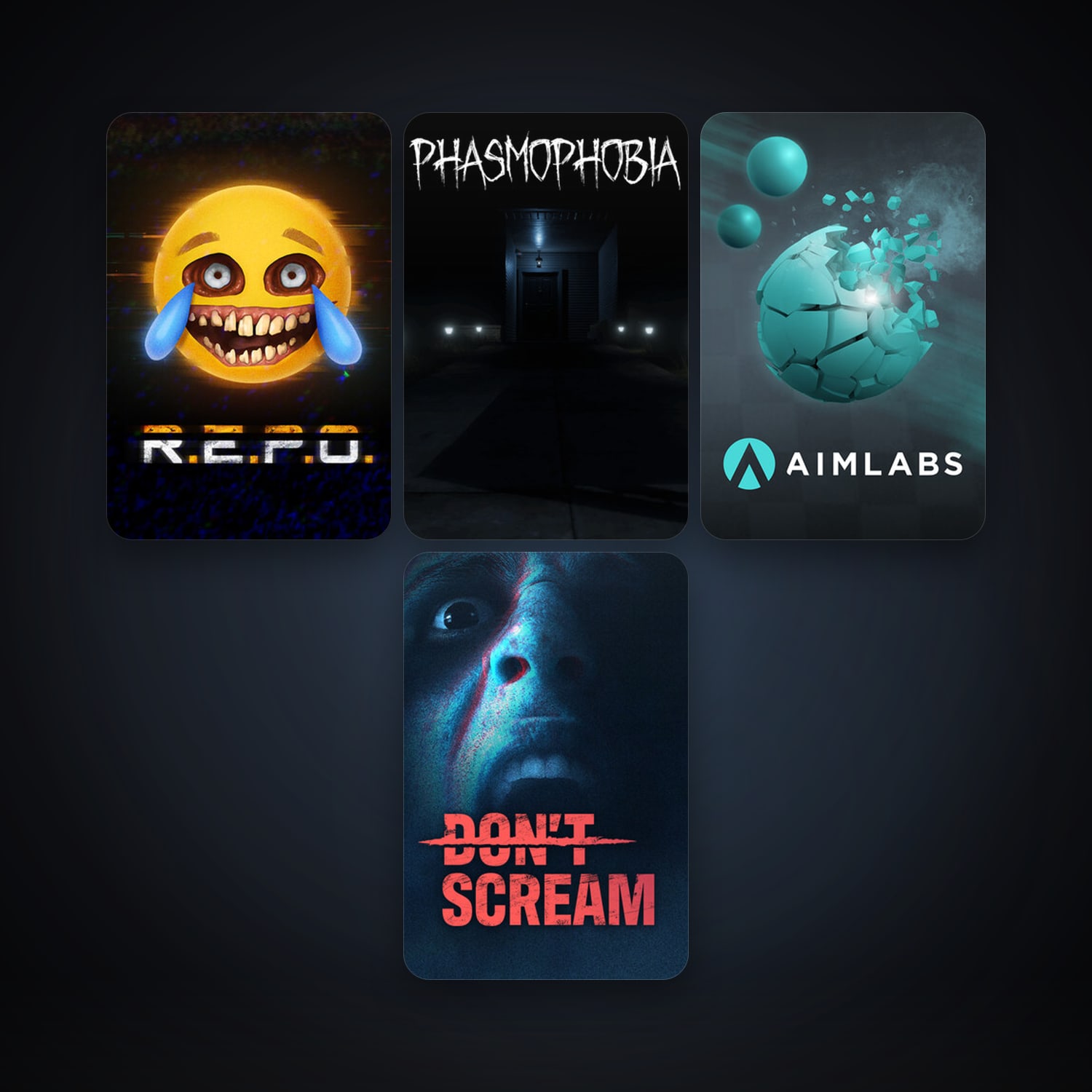 Aimlabs + Phasmophobia, 11 games, clean — HabibiAccounts