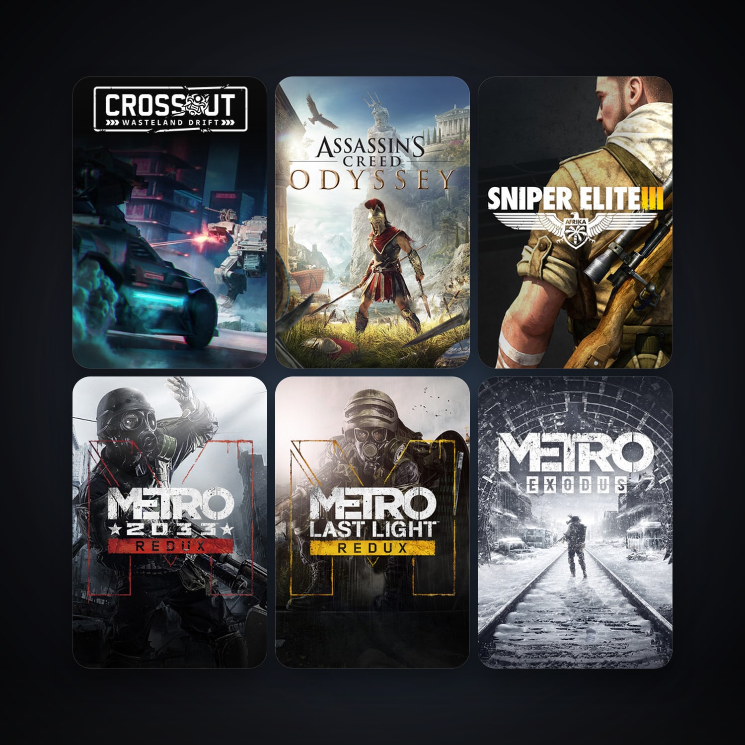 Sniper Elite 3 + Metro 2033 Redux, 7 games, clean — HabibiAccounts