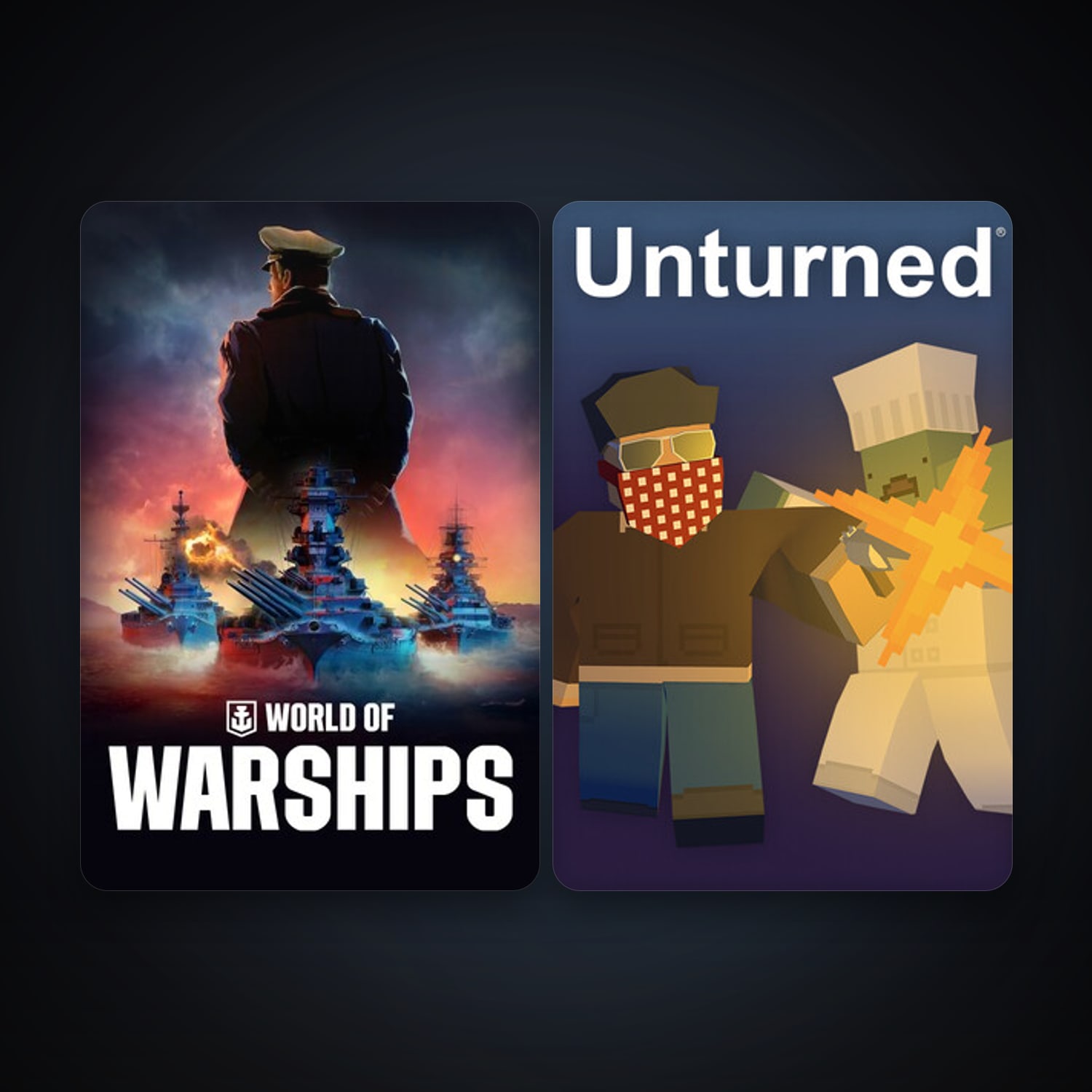 Unturned + World of Warships, 2 games, clean — HabibiAccounts
