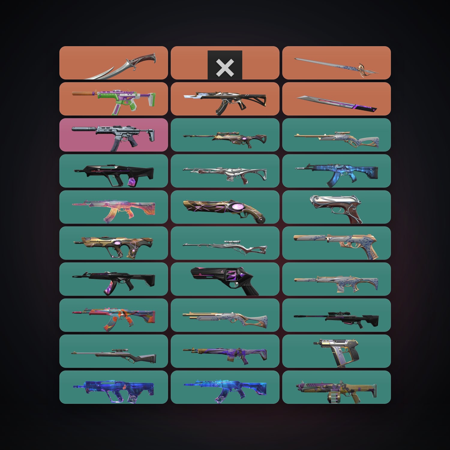 LA Silver 3 locker — 4 knives, 54 skins, lvl 73 — HabibiAccounts