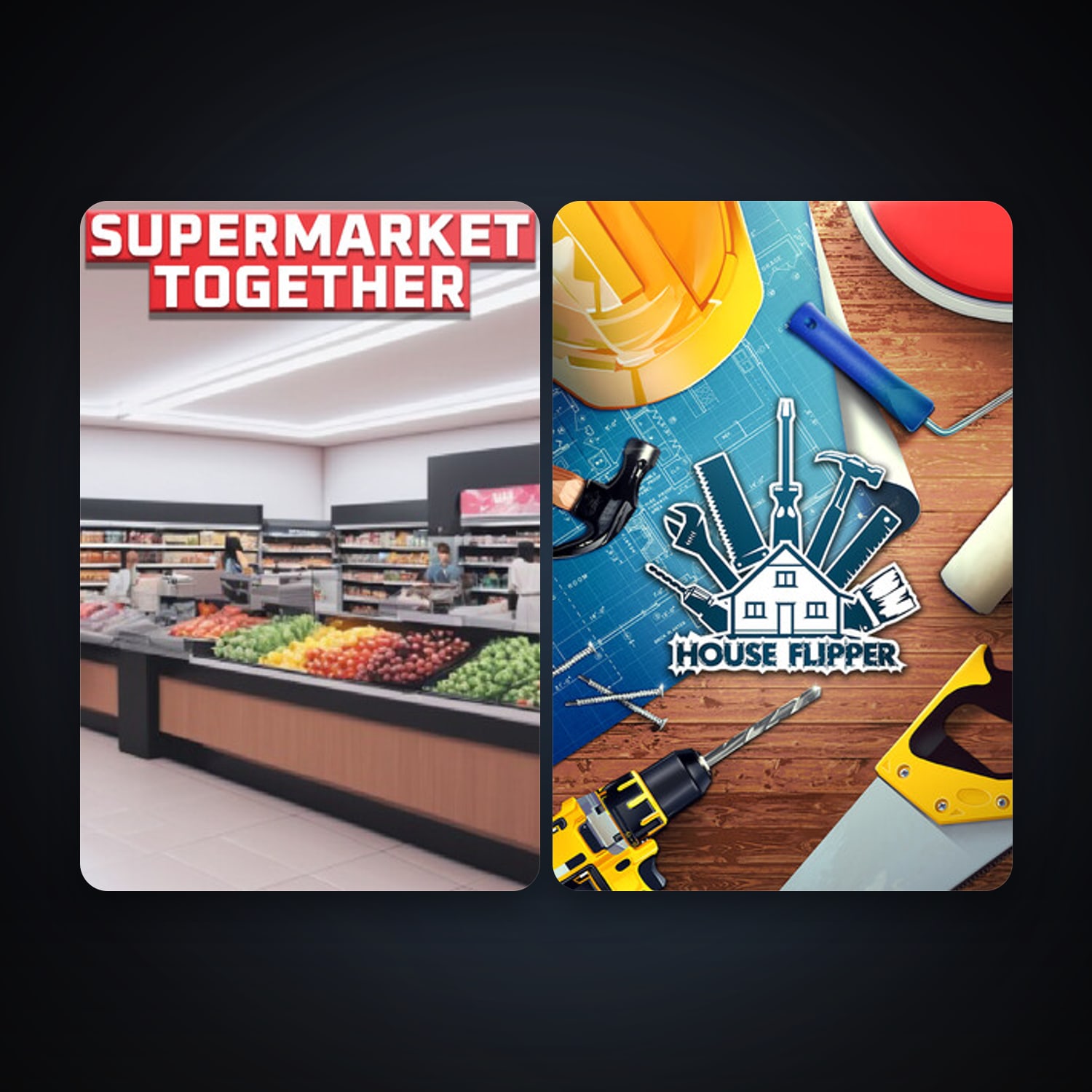House Flipper + Supermarket Together, 3 games, clean — HabibiAccounts