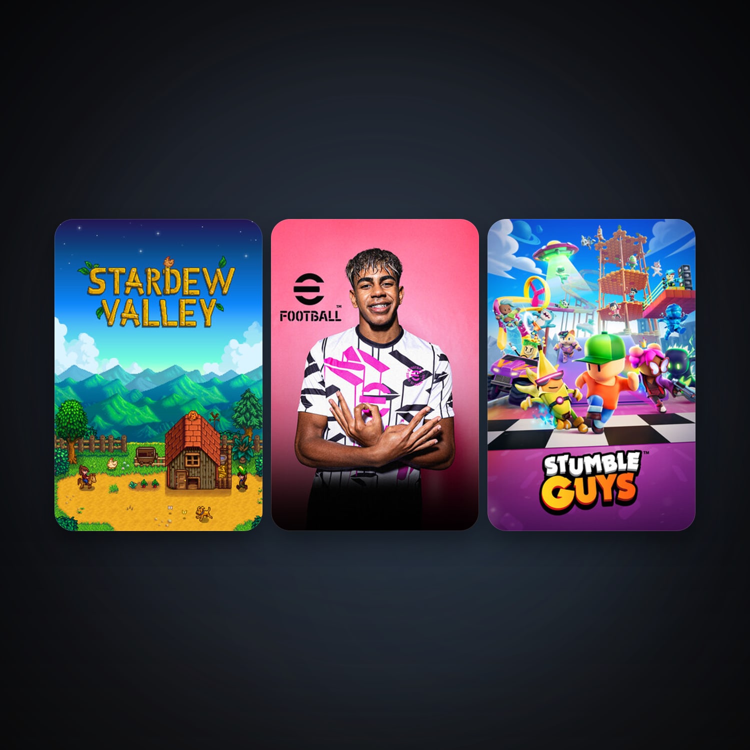Stardew Valley + eFootball 2024, 5 games, clean — HabibiAccounts