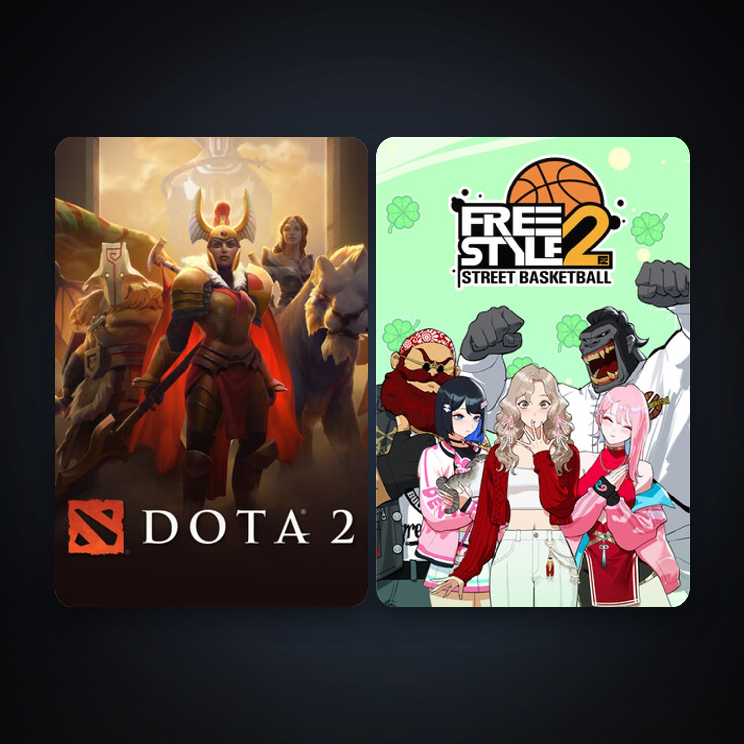Dota 2 + Freestyle 2: Street Basketball, 2 games, clean — HabibiAccounts