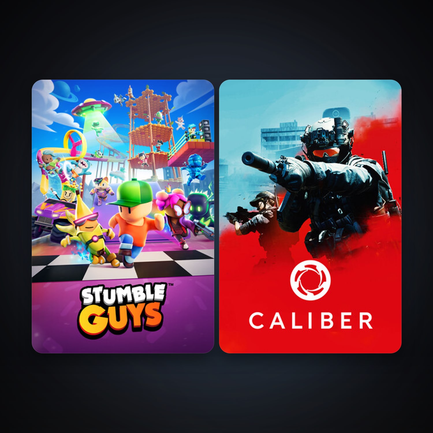Caliber + Stumble Guys, 3 games, clean — HabibiAccounts