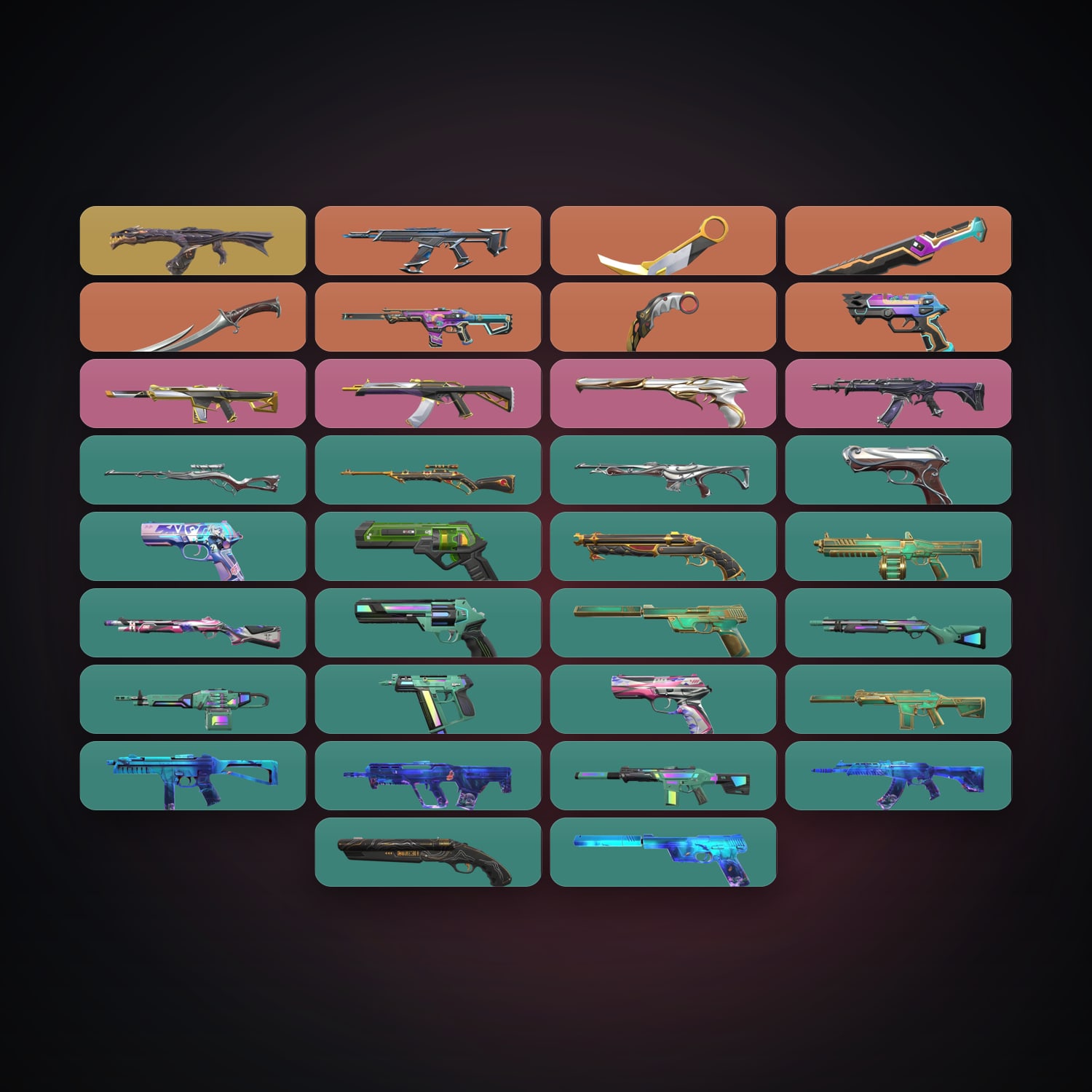 BR Gold 2 locker — 4 knives, 34 skins, lvl 138 — HabibiAccounts
