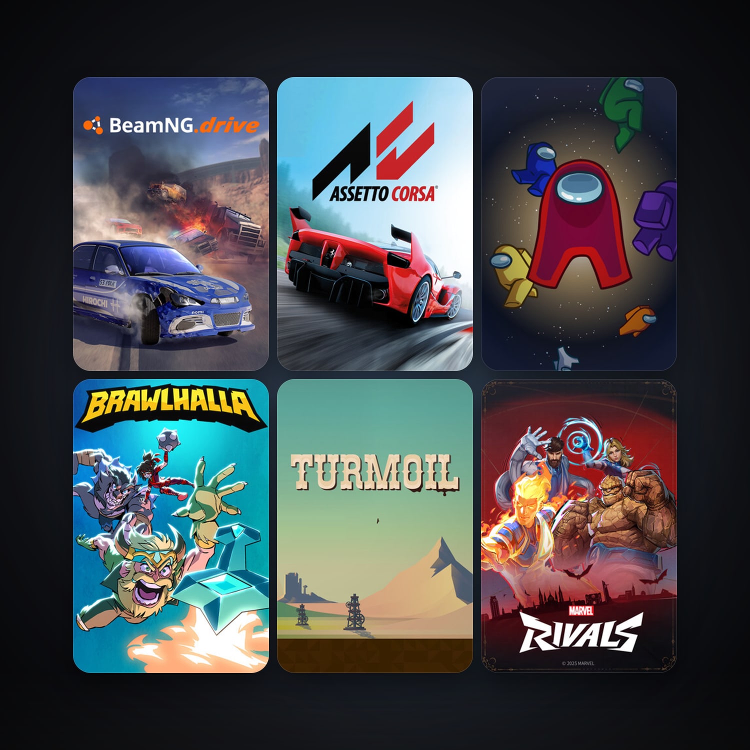 Assetto Corsa + BeamNG.drive, 8 games, clean — HabibiAccounts