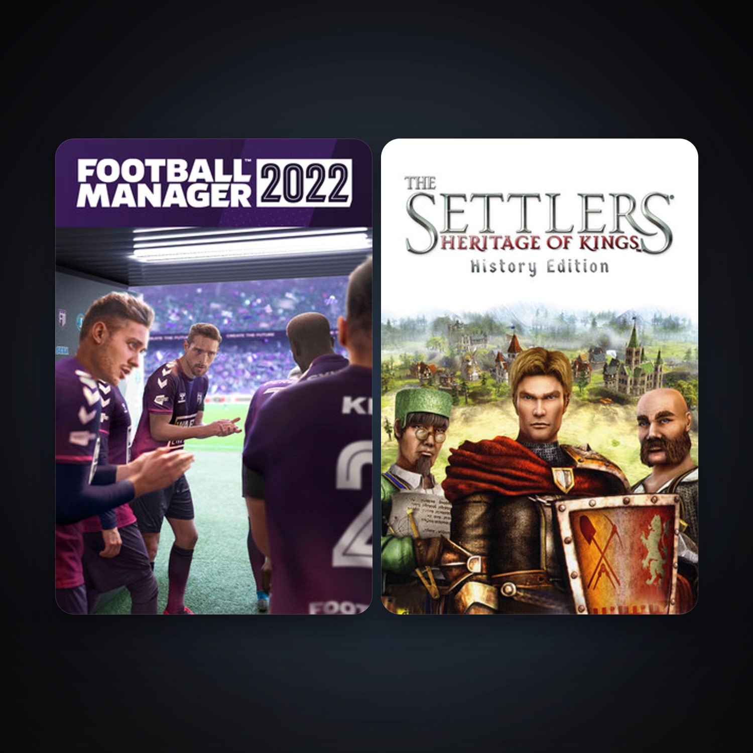 The Settlers : Heritage of Kings - History Edition + Football Manager 2022, 3 games, clean — HabibiAccounts