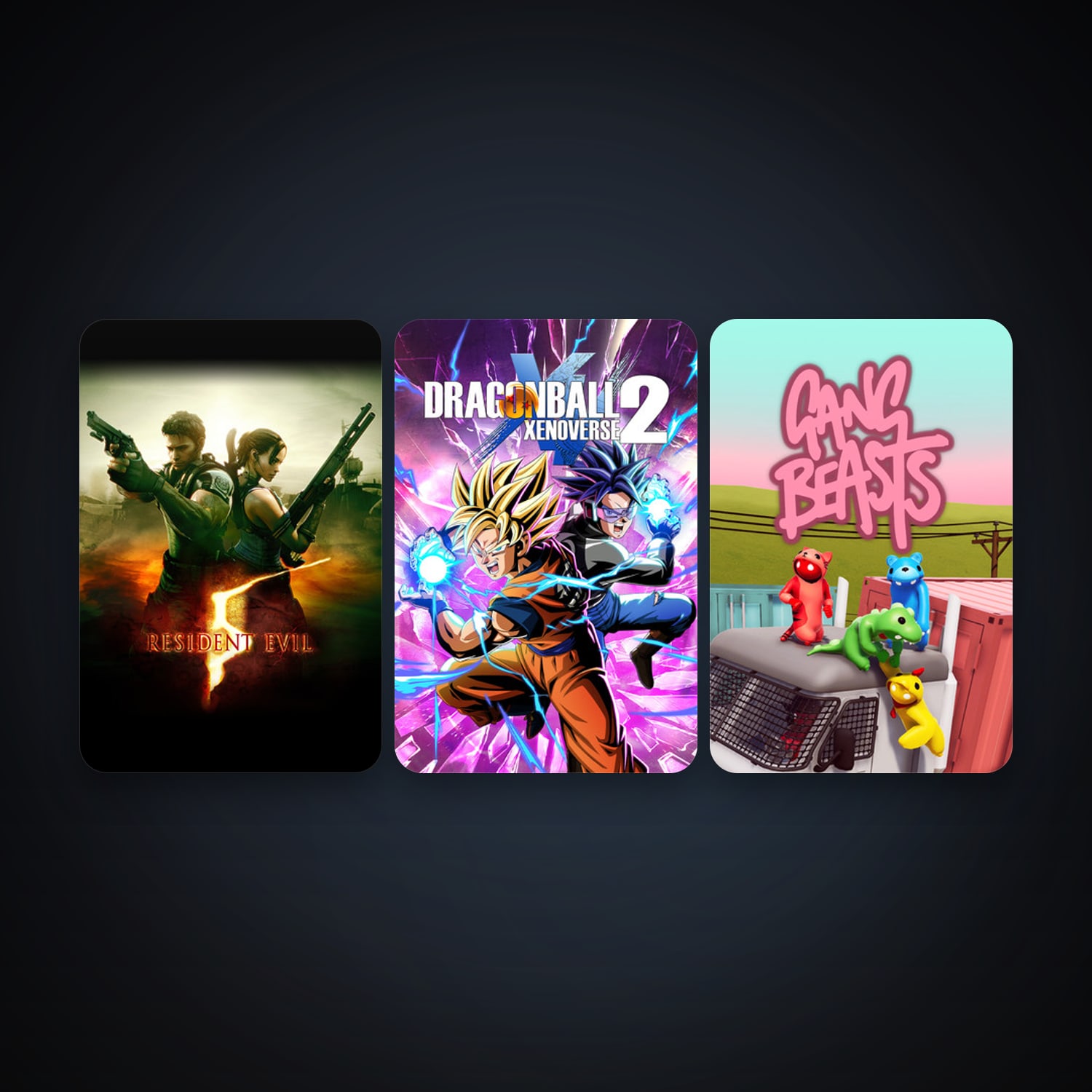Resident Evil 5 + Gang Beasts, 3 games, clean — HabibiAccounts