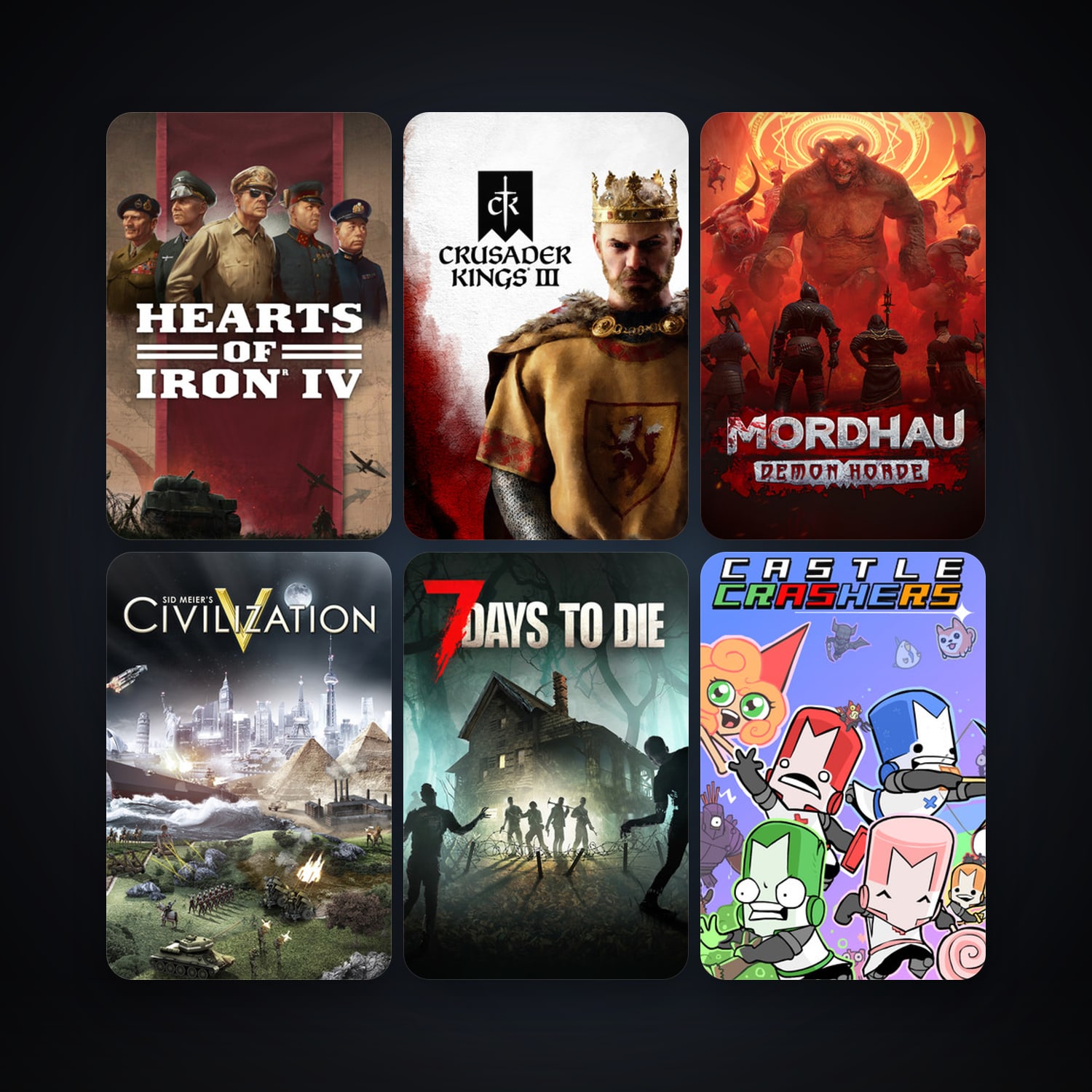 Sid Meier's Civilization V + Castle Crashers, 24 games, clean — HabibiAccounts