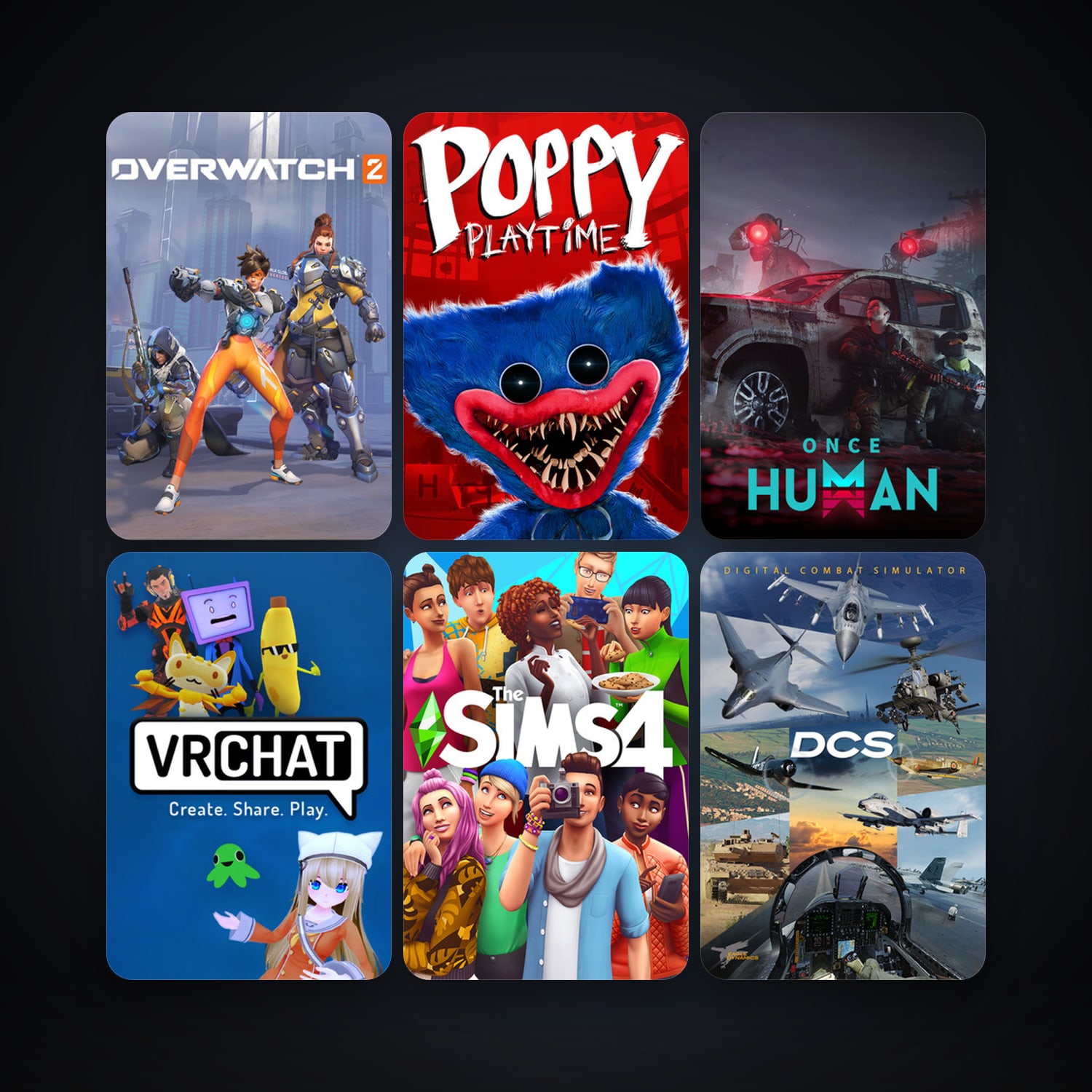 DCS World Steam Edition + VRChat, 25 games, clean — HabibiAccounts