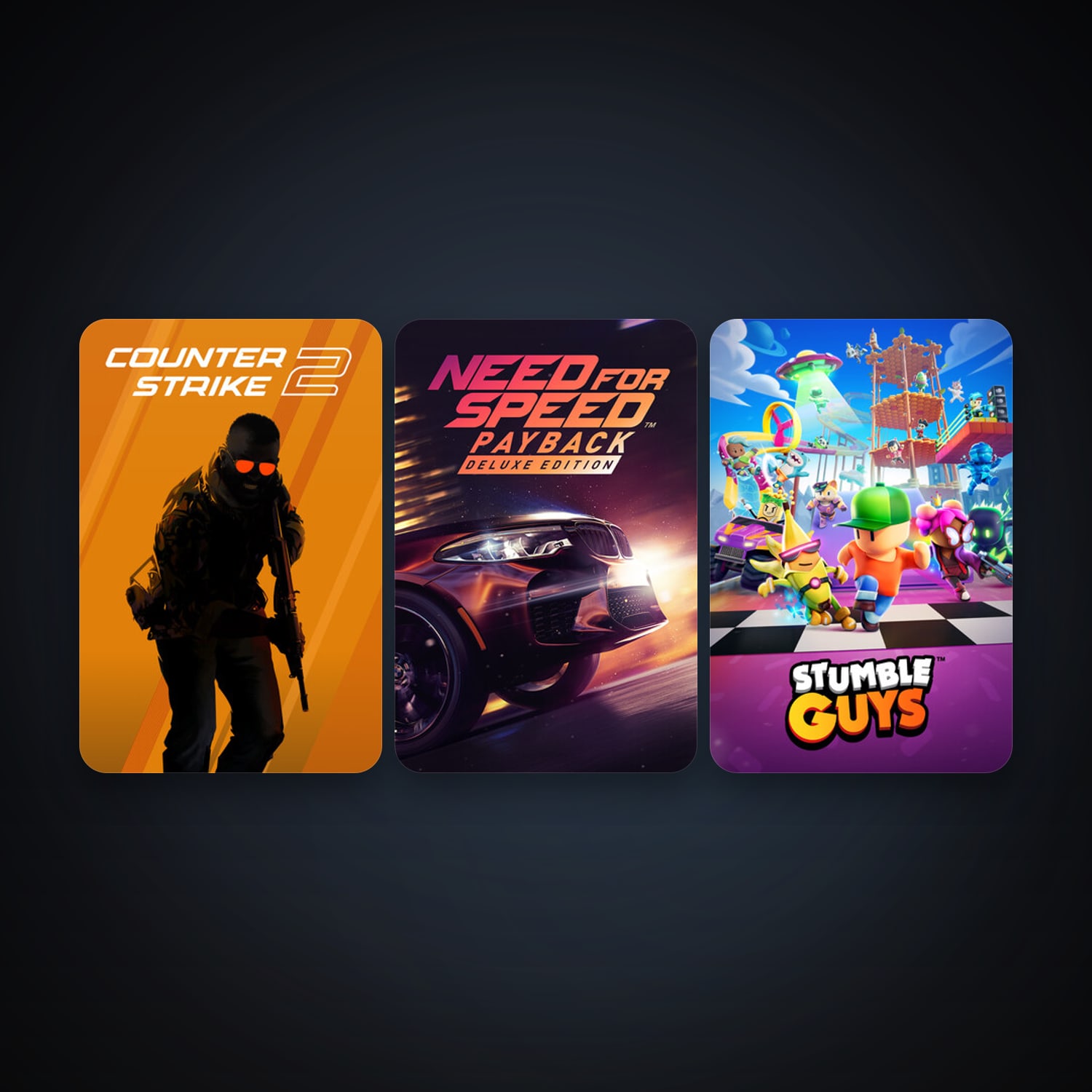 CS2 Prime + Need for Speed Payback, 3 games, clean — HabibiAccounts